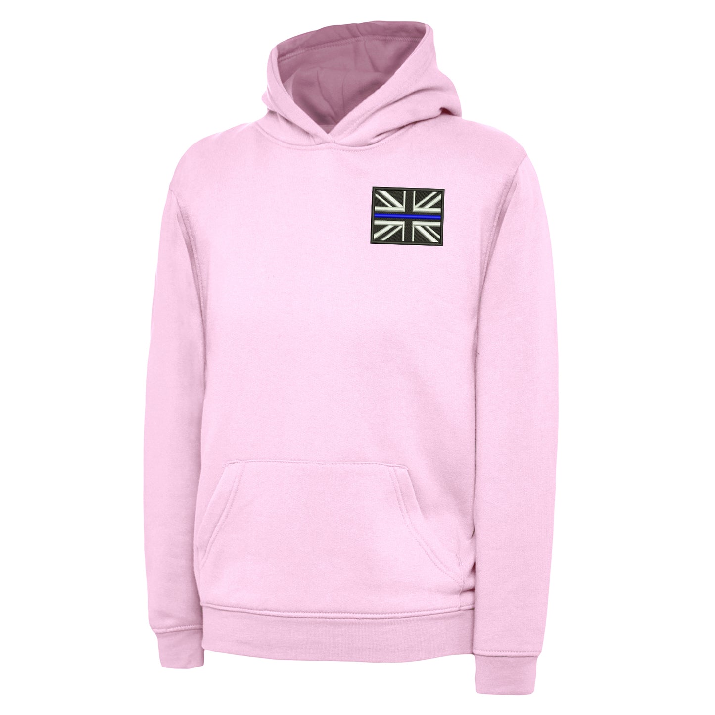 Thin Blue Line Union Jack Embroidered Children's Hoodie