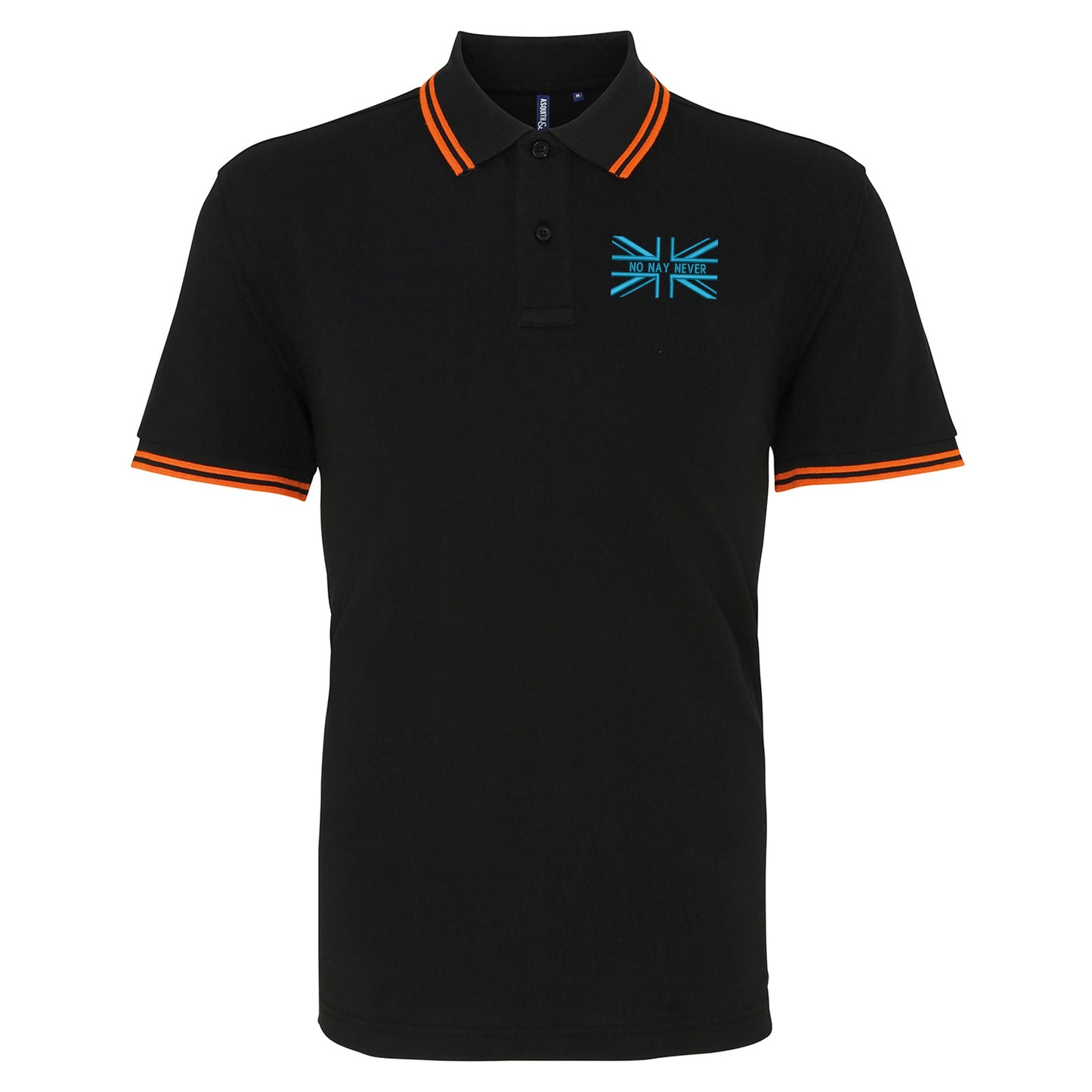 No Nay Never Union Jack Embroidered Tipped Polo Shirt
