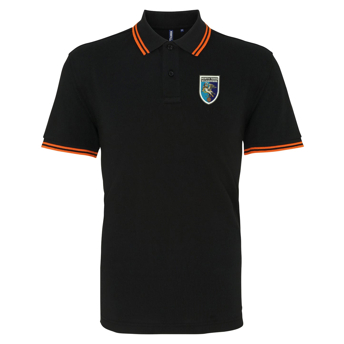 Retro North Town Wanderers Embroidered Tipped Polo Shirt