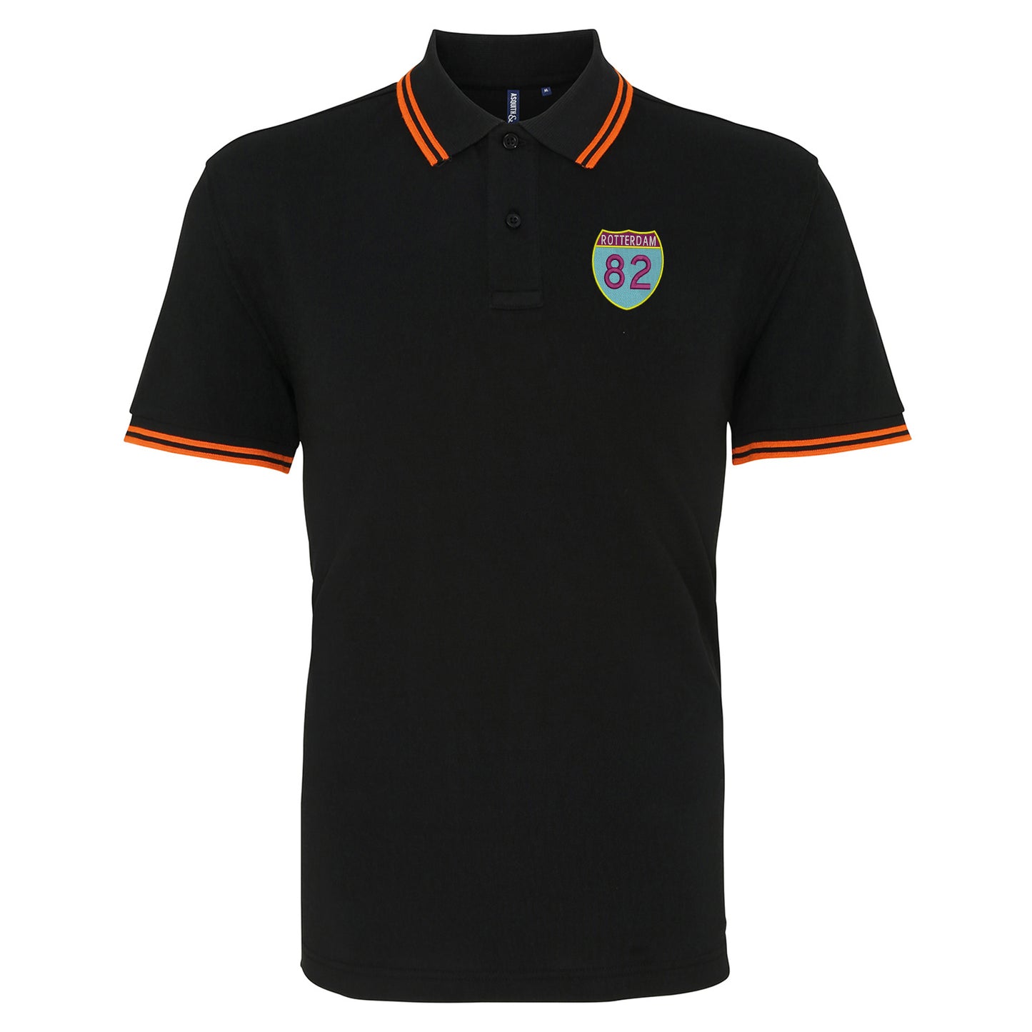 Retro Rotterdam 82 Embroidered Tipped Polo Shirt