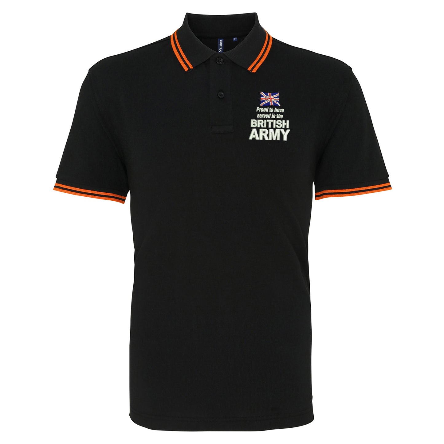 Proud to Have Served in The British Army Embroidered Tipped Polo Shirt