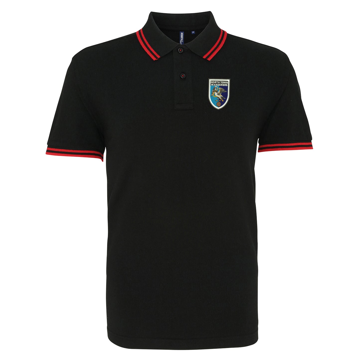Retro North Town Wanderers Embroidered Tipped Polo Shirt