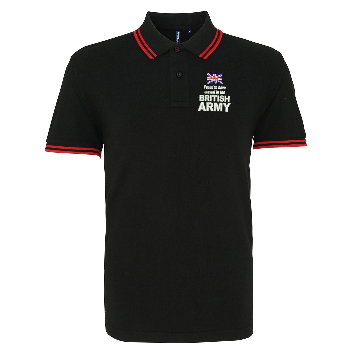 Proud to Have Served in The British Army Embroidered Tipped Polo Shirt