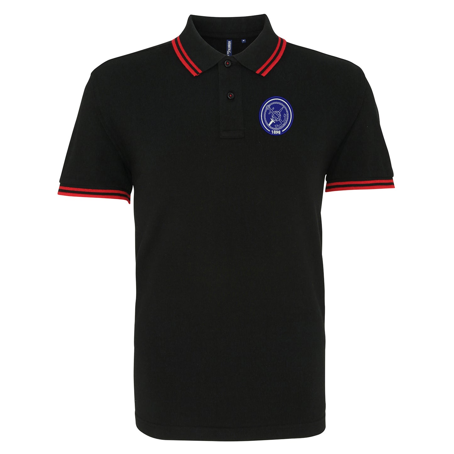 Retro Portsmouth 1898 Embroidered Tipped Polo Shirt