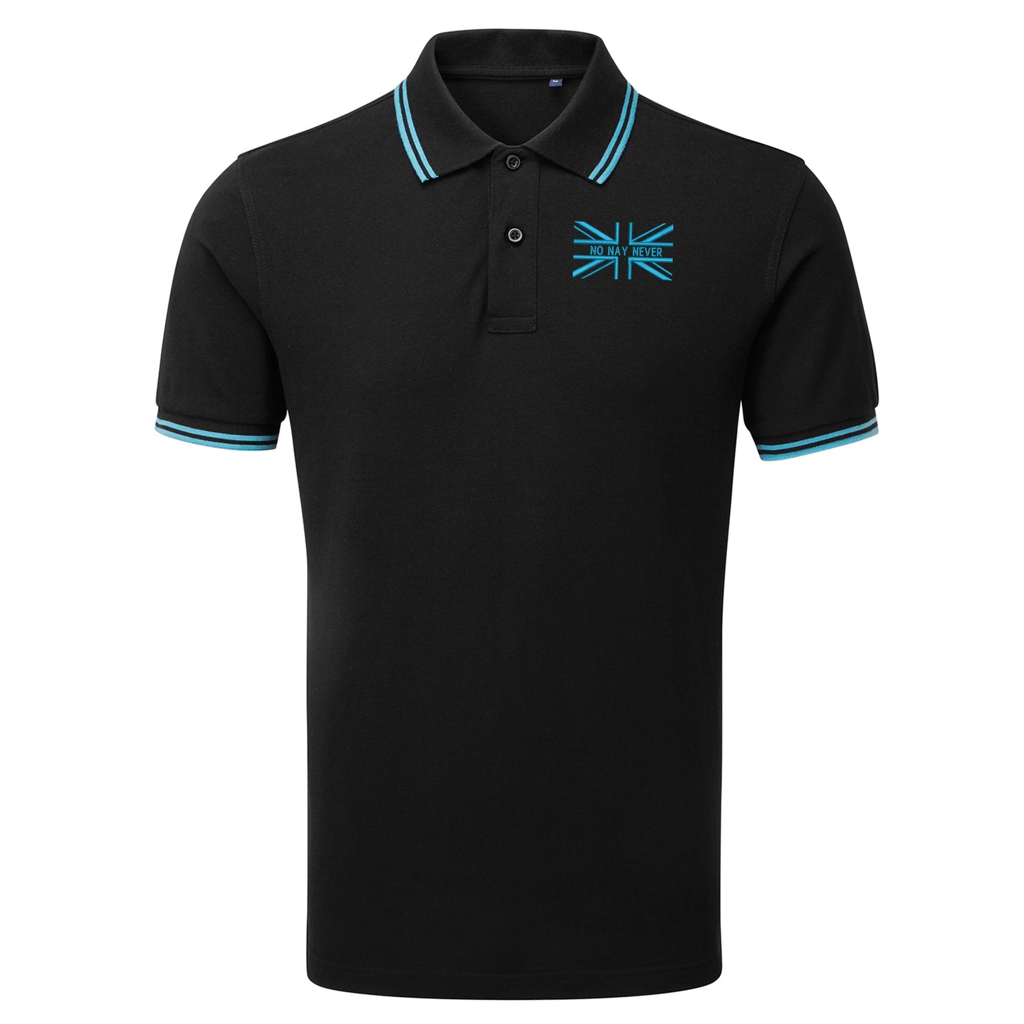No Nay Never Union Jack Embroidered Tipped Polo Shirt