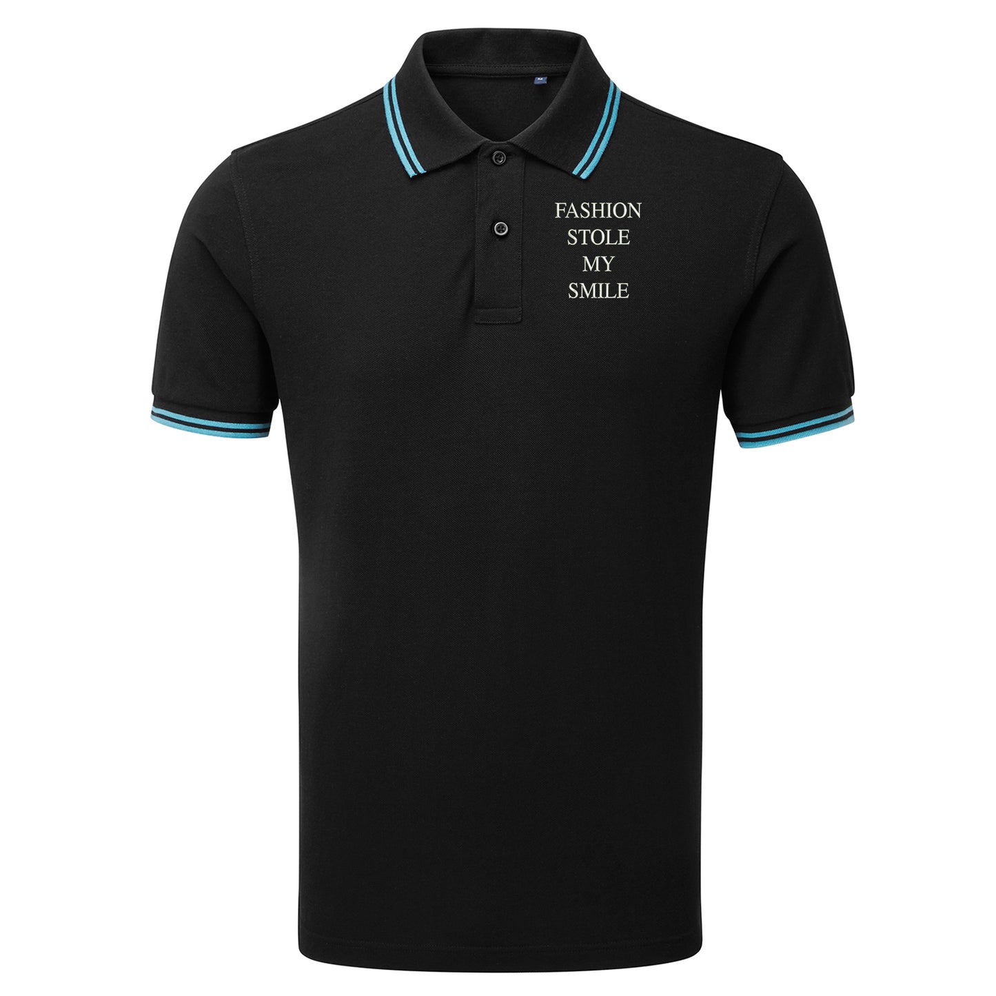 Fashion Stole My Smile Tipped Polo Shirt