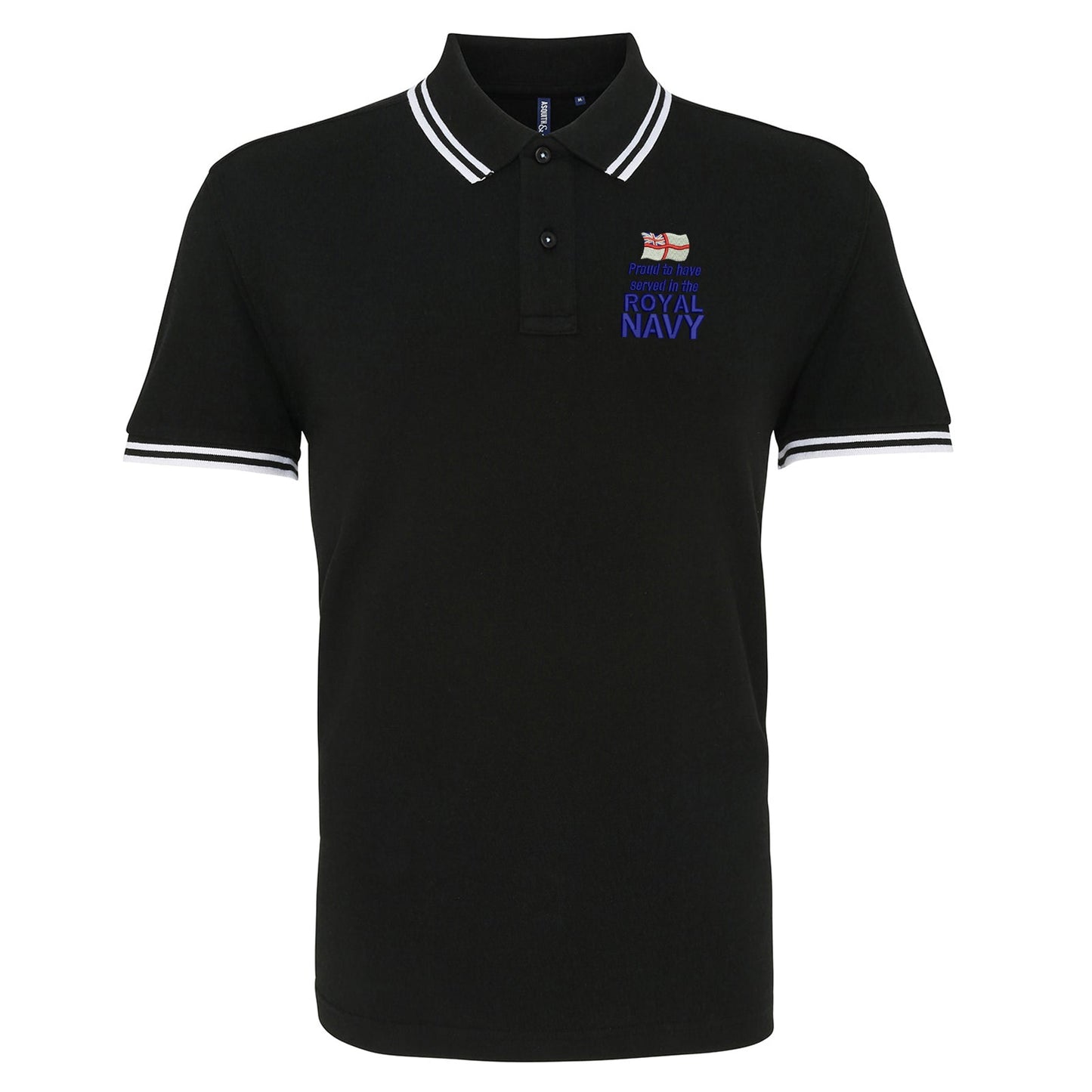 Proud to Have Served in The Royal Marines Embroidered Tipped Polo Shirt