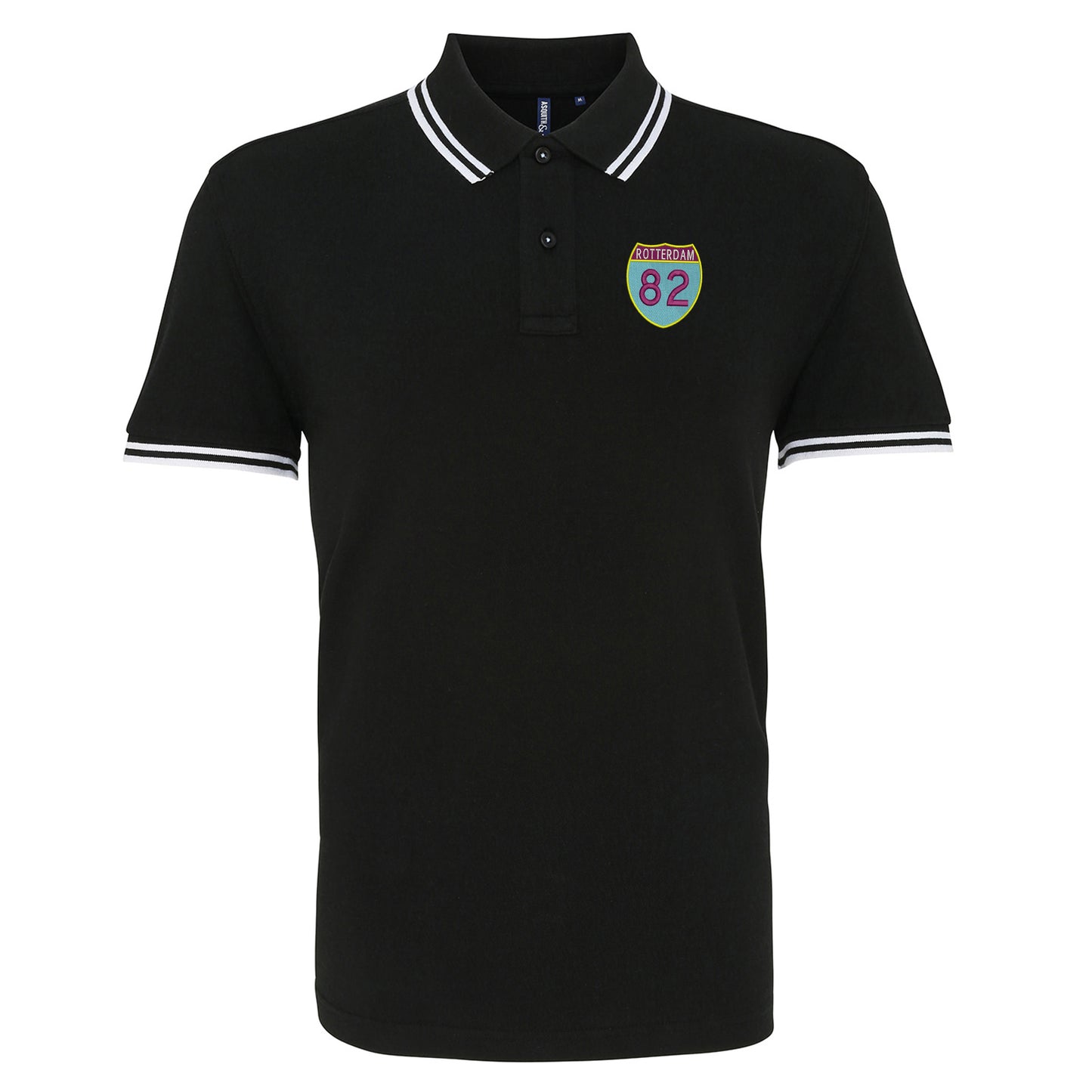 Retro Rotterdam 82 Embroidered Tipped Polo Shirt