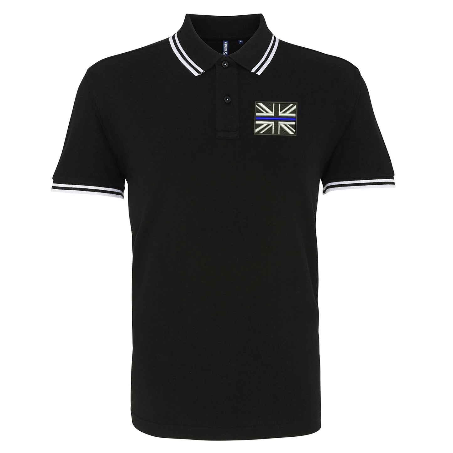 Thin Blue Line Union Jack Embroidered Tipped Polo Shirt