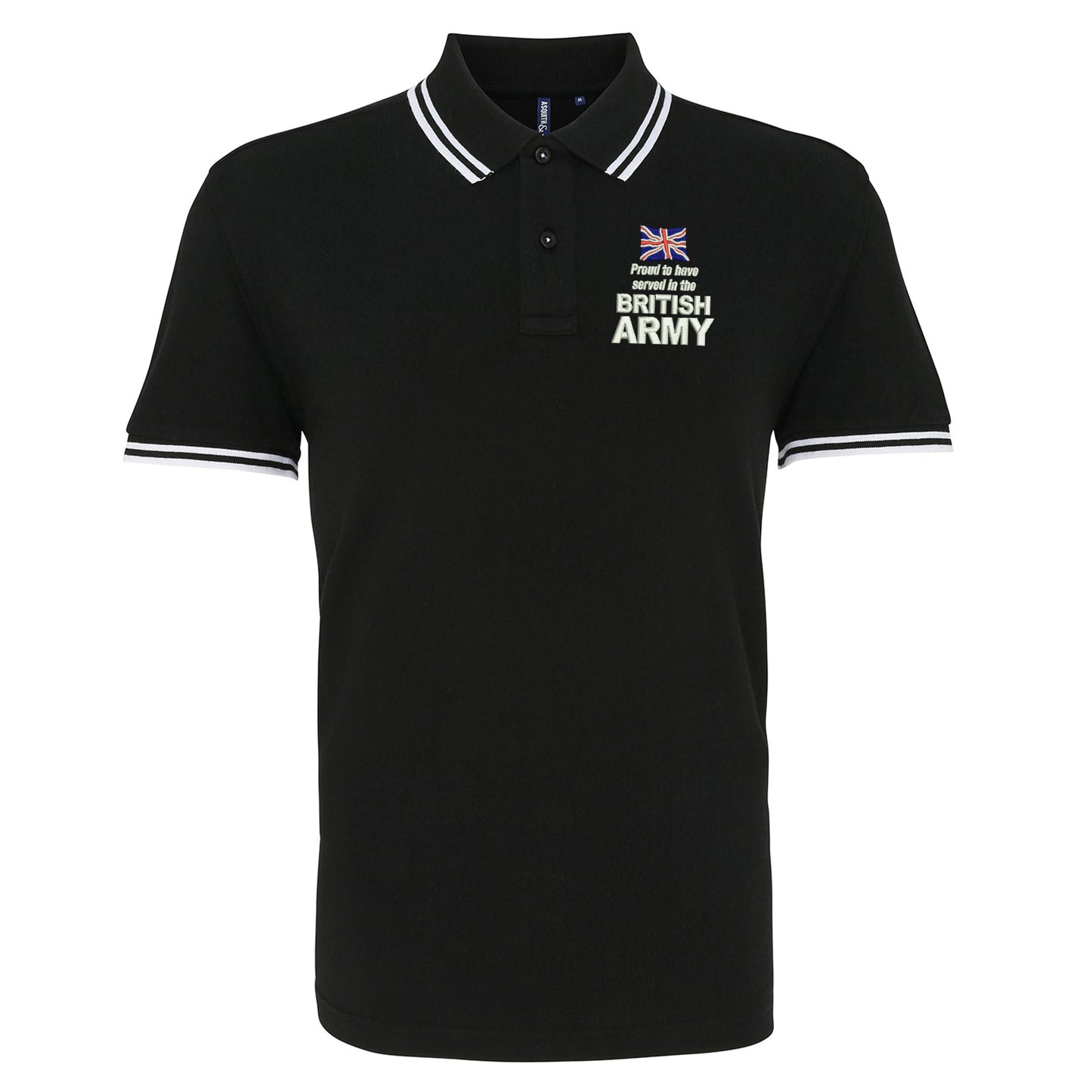 Proud to Have Served in The British Army Embroidered Tipped Polo Shirt