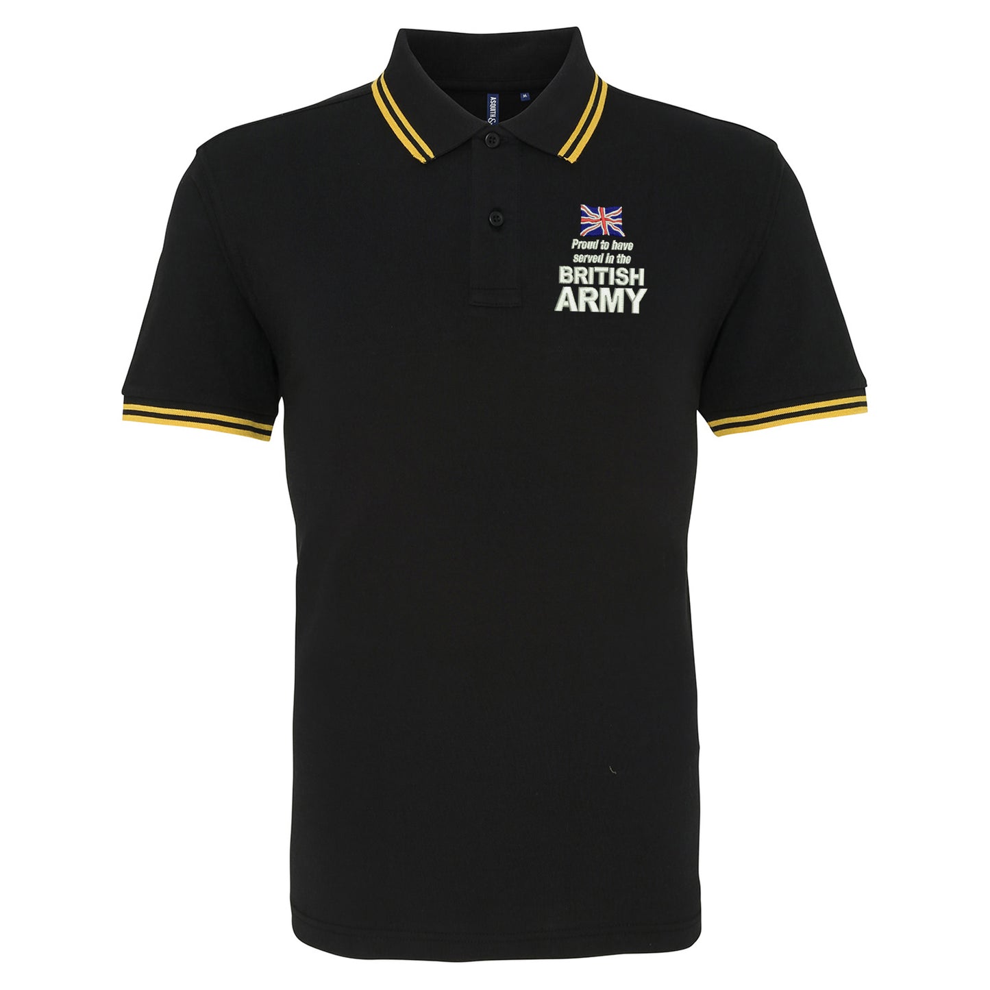 Proud to Have Served in The British Army Embroidered Tipped Polo Shirt