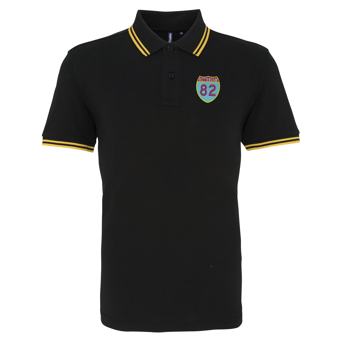 Retro Rotterdam 82 Embroidered Tipped Polo Shirt