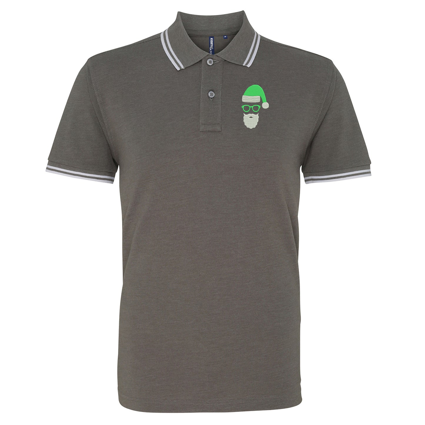 Celtic Santa Embroidered Christmas Tipped Polo Shirt
