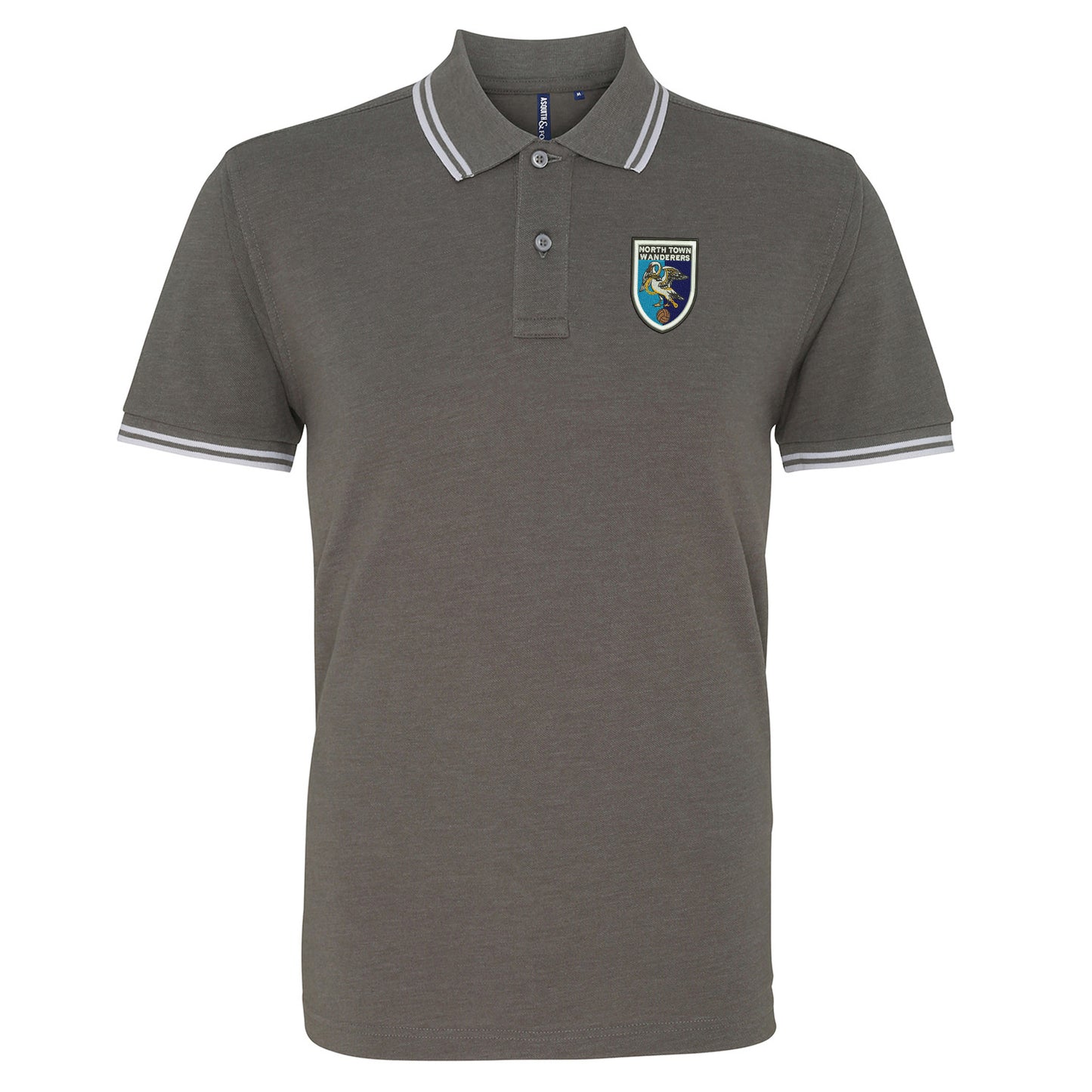 Retro North Town Wanderers Embroidered Tipped Polo Shirt