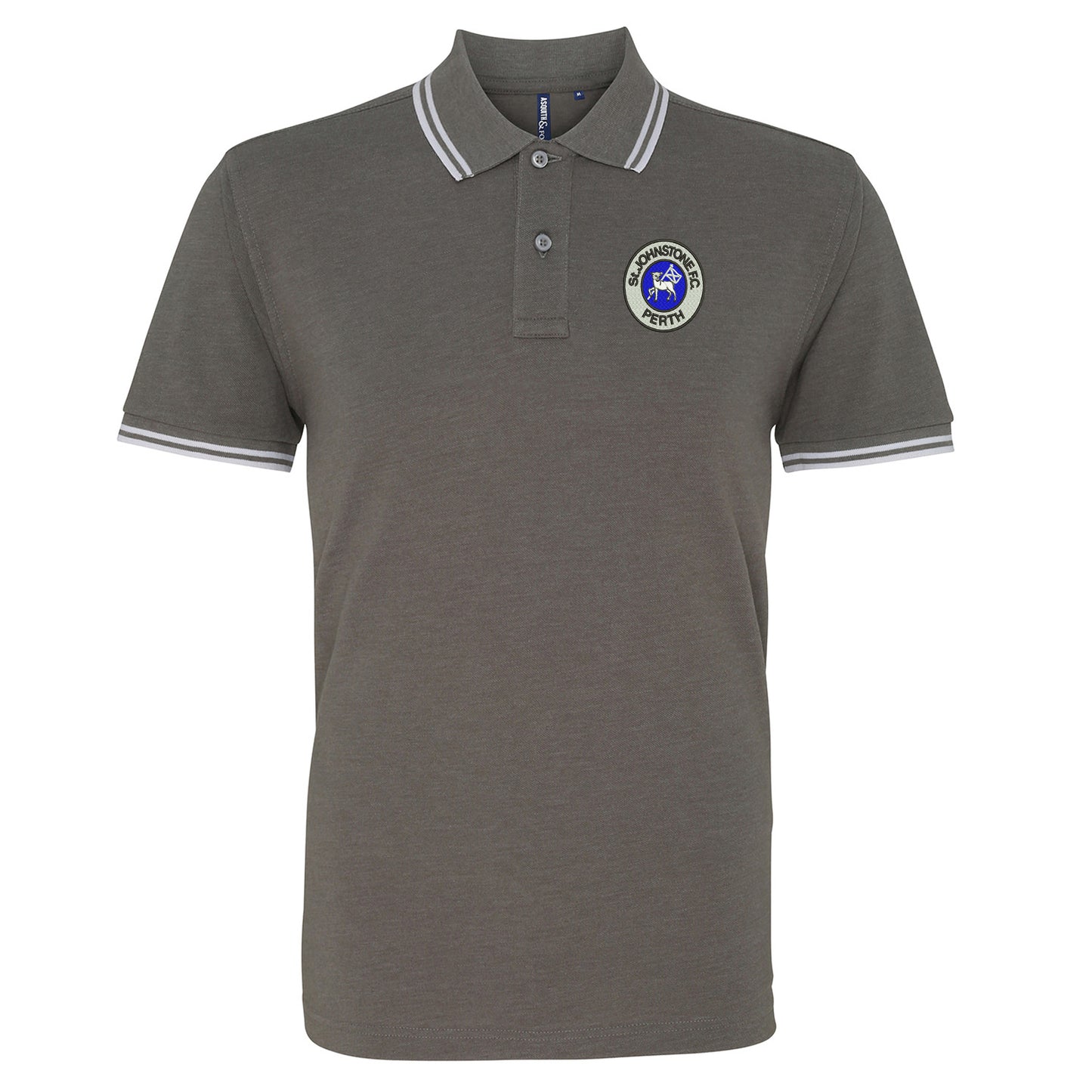 Retro St Johnstone 1980 Embroidered Tipped Polo Shirt