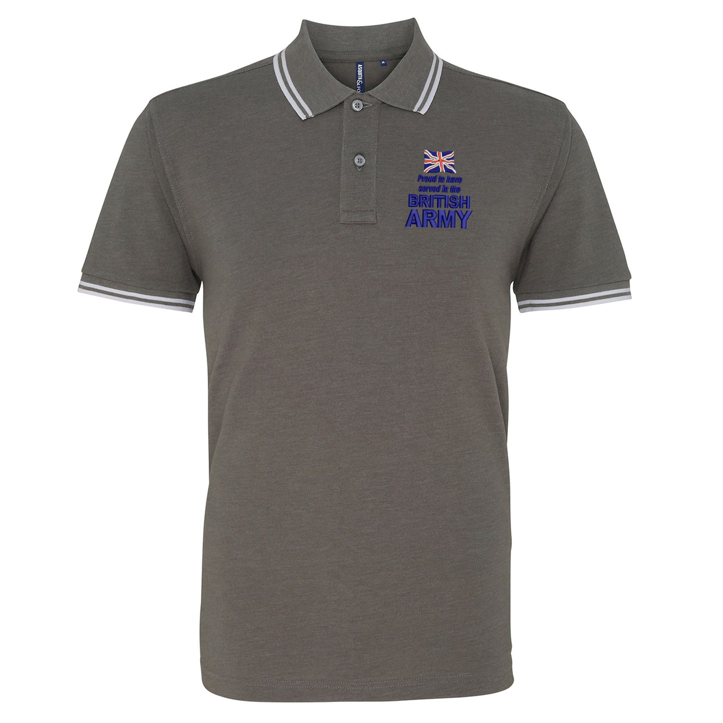 Proud to Have Served in The British Army Embroidered Tipped Polo Shirt