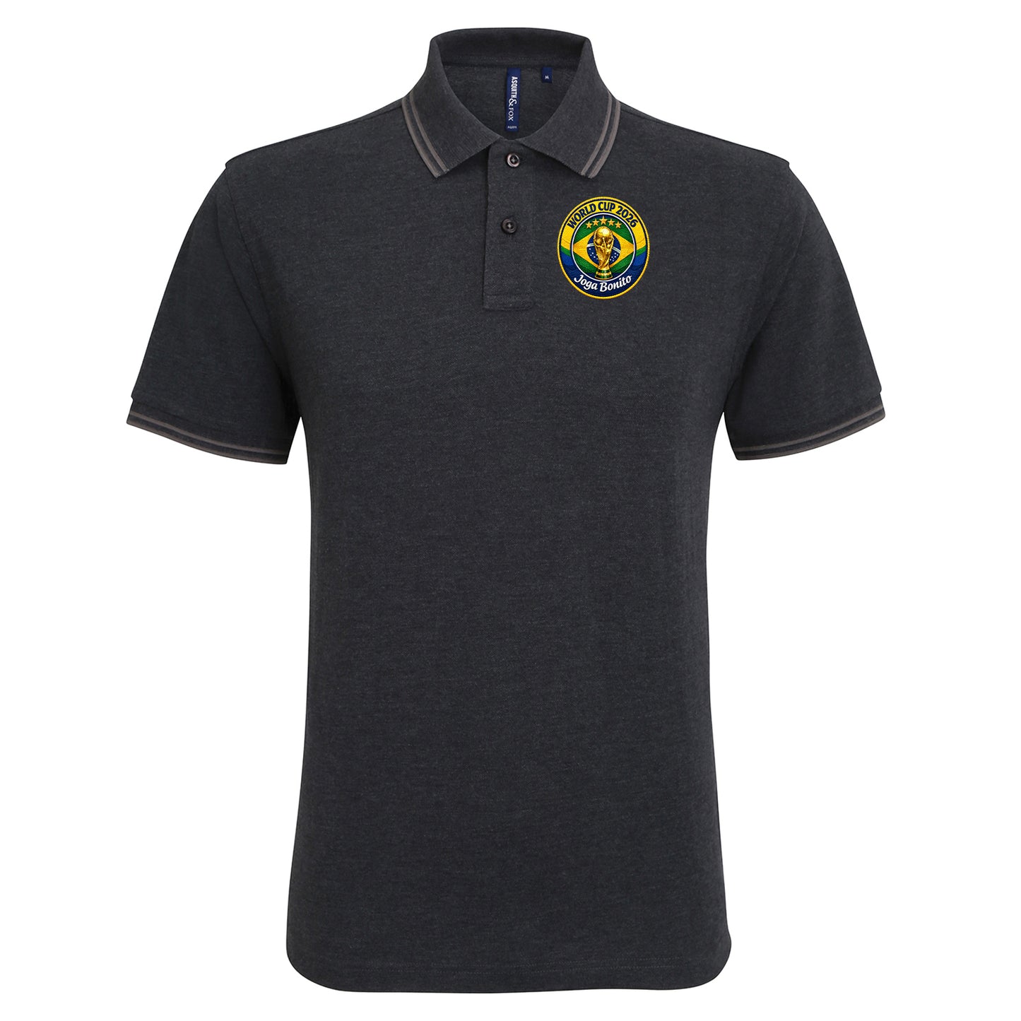 Brazil World Cup 2026 Football Tipped Polo Shirt