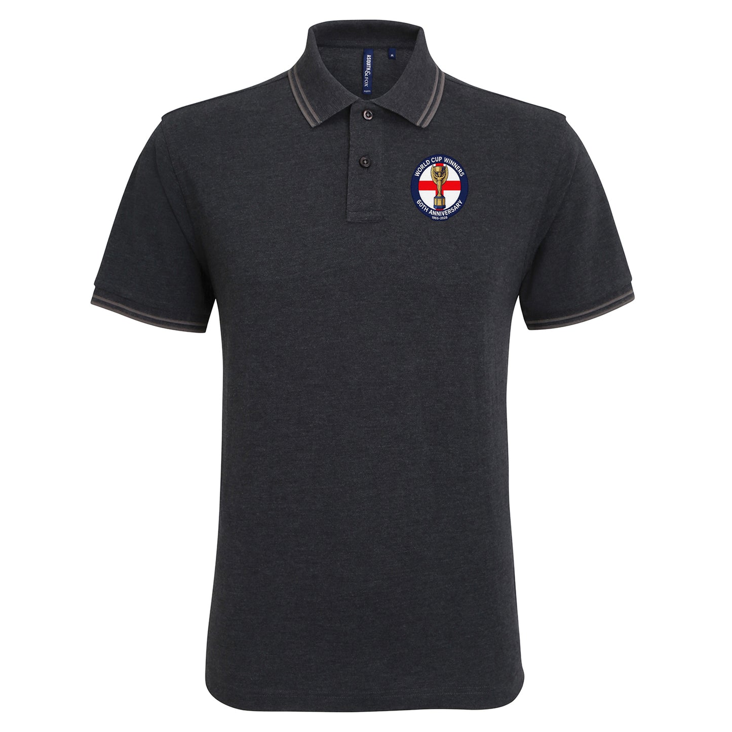 Retro England Football Tipped Polo Shirt