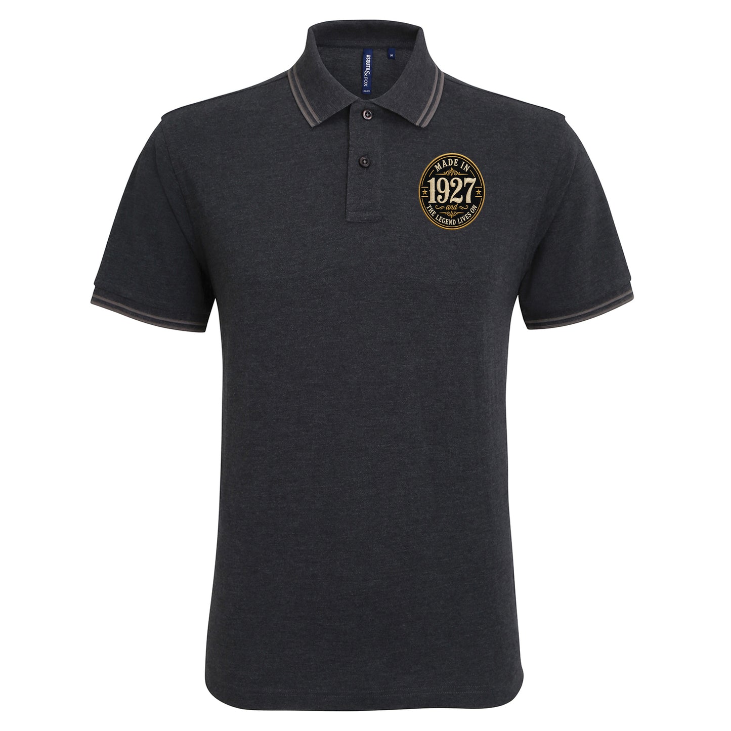 Made in 1927 Birthday Tipped Polo Shirt