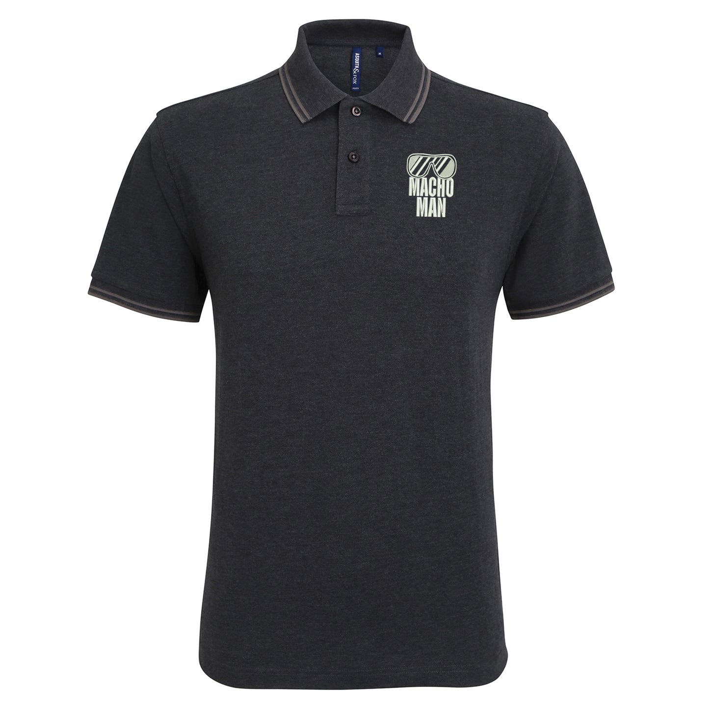Macho Man Embroidered Tipped Polo Shirt