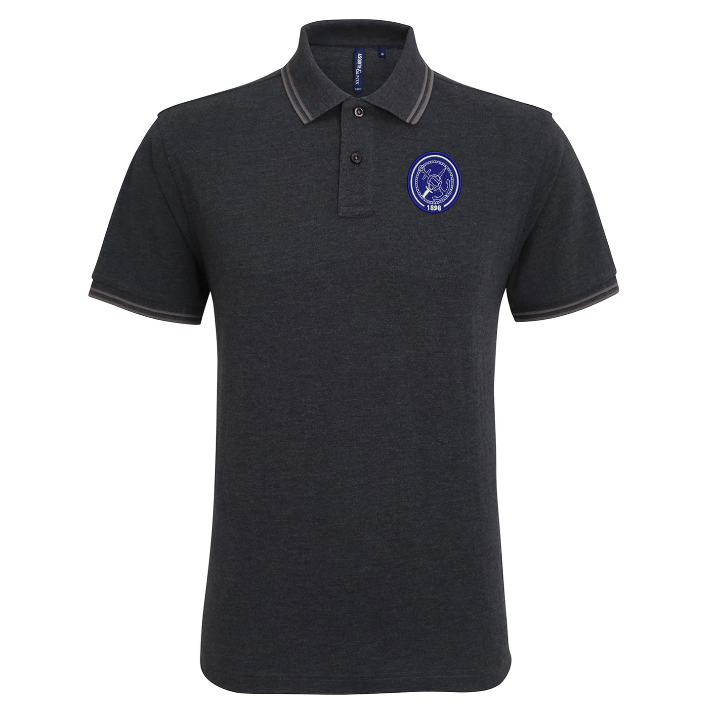 Retro Portsmouth 1898 Embroidered Tipped Polo Shirt