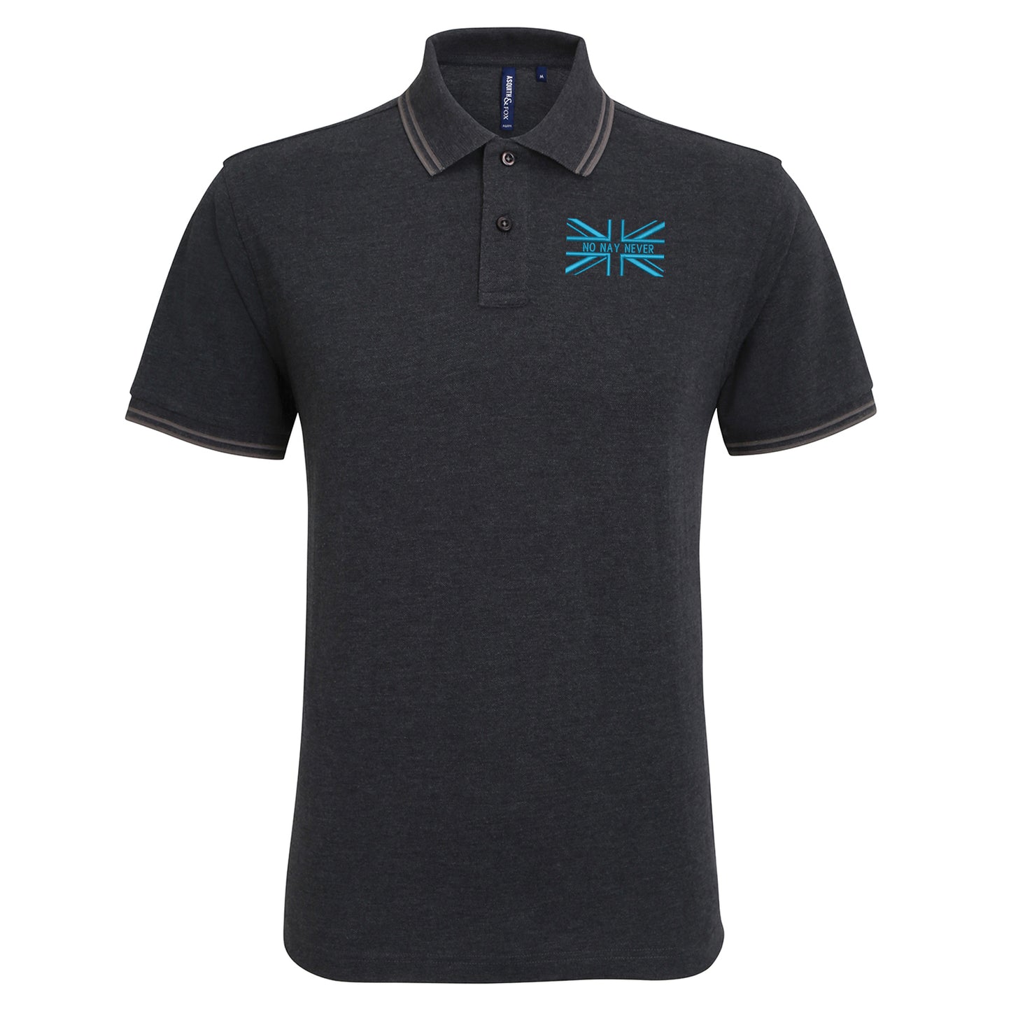 No Nay Never Union Jack Embroidered Tipped Polo Shirt