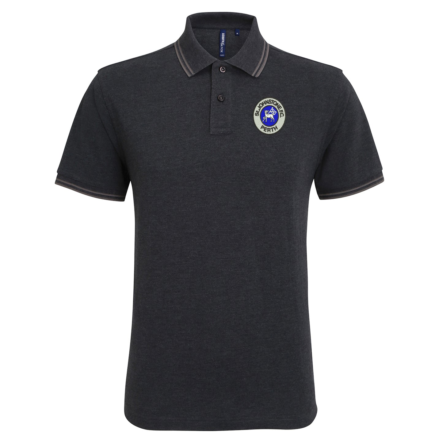 Retro St Johnstone 1980 Embroidered Tipped Polo Shirt