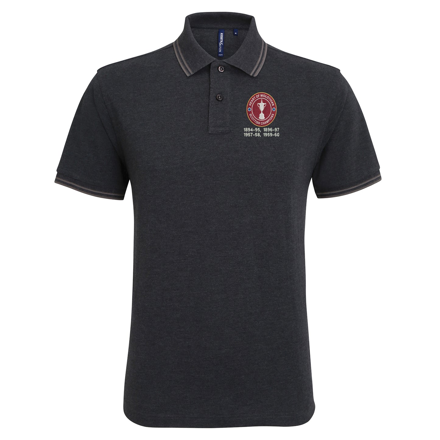 Hearts Scottish Champions Football Tipped Polo Shirt