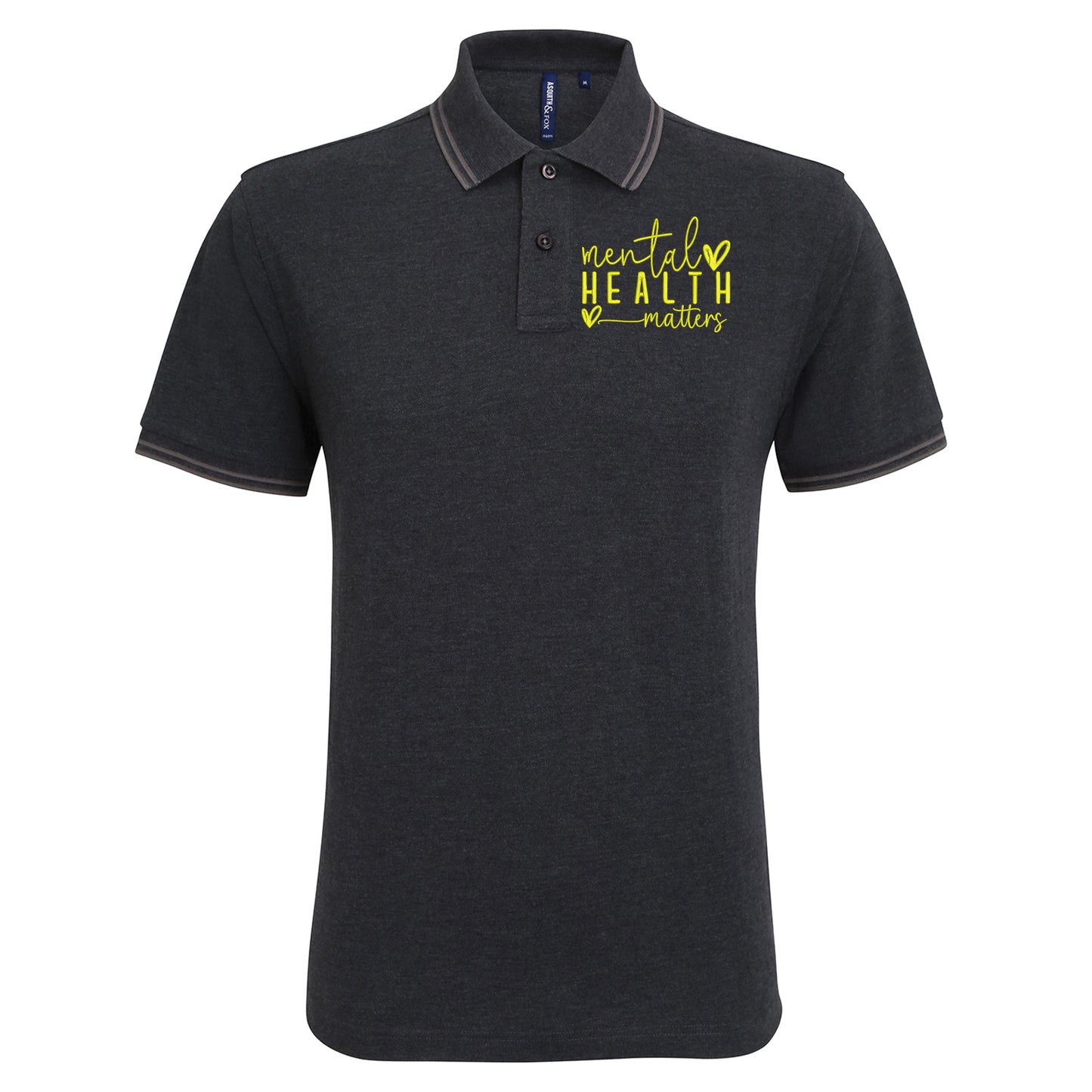Yellow Mental Health Tipped Polo Shirt