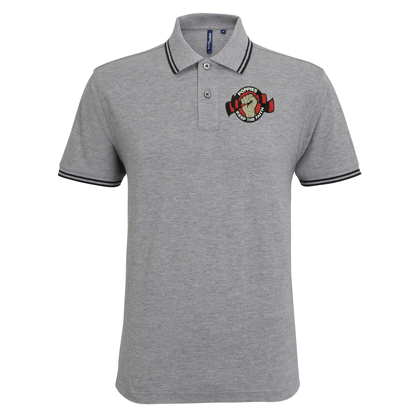 Keep The Faith Embroidered Tipped Polo Shirt
