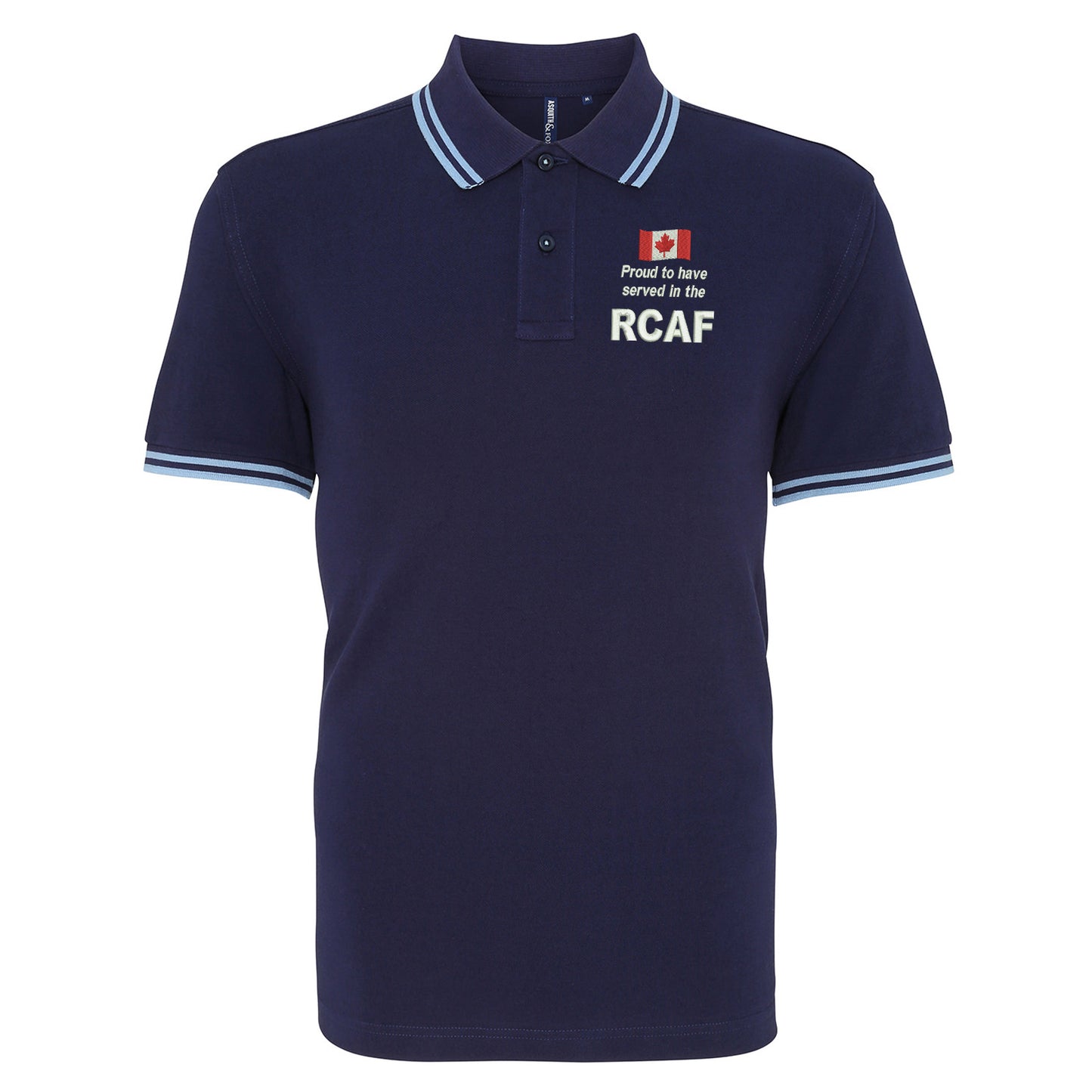 Proud to Have Served in The RCAF Embroidered Tipped Polo Shirt