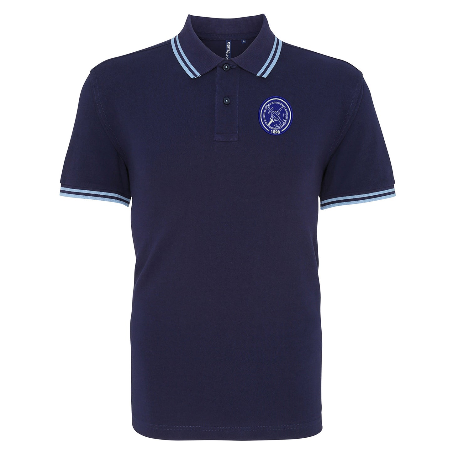 Retro Portsmouth 1898 Embroidered Tipped Polo Shirt