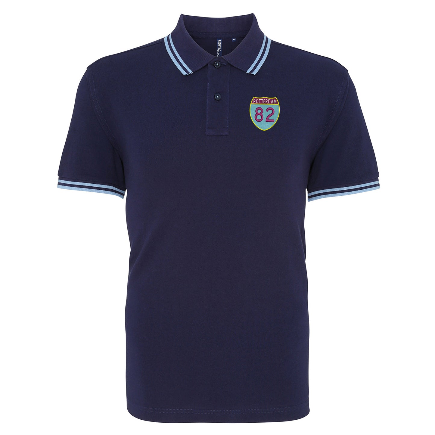 Retro Rotterdam 82 Embroidered Tipped Polo Shirt