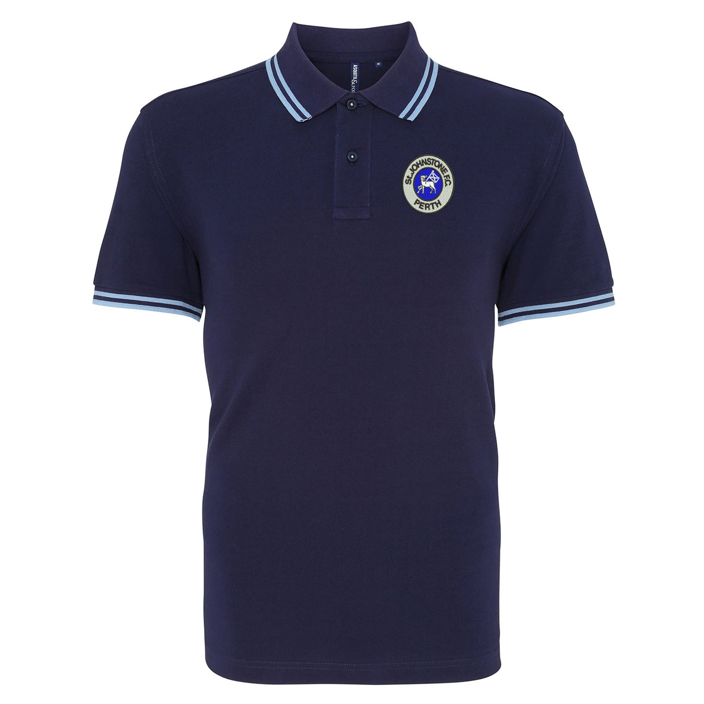 Retro St Johnstone 1980 Embroidered Tipped Polo Shirt