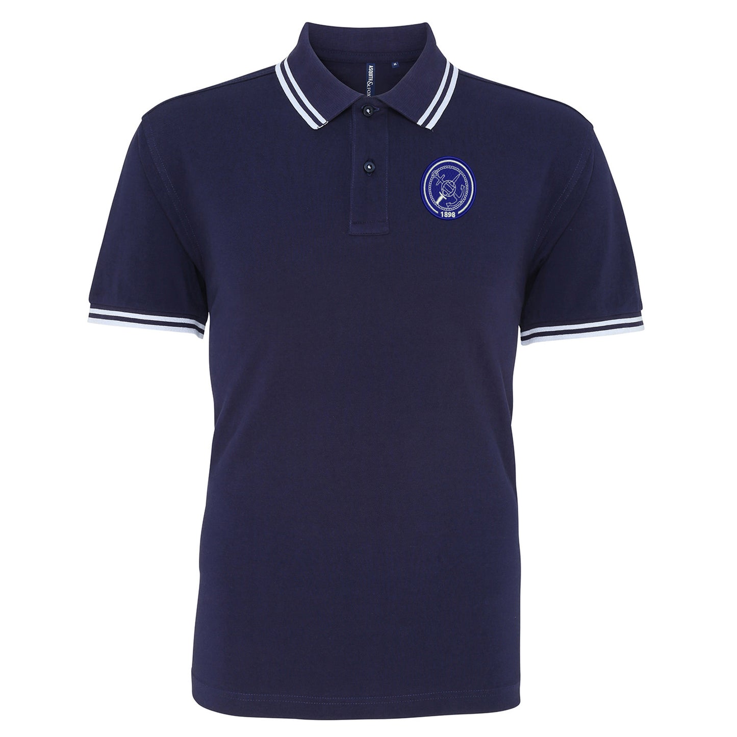 Retro Portsmouth 1898 Embroidered Tipped Polo Shirt