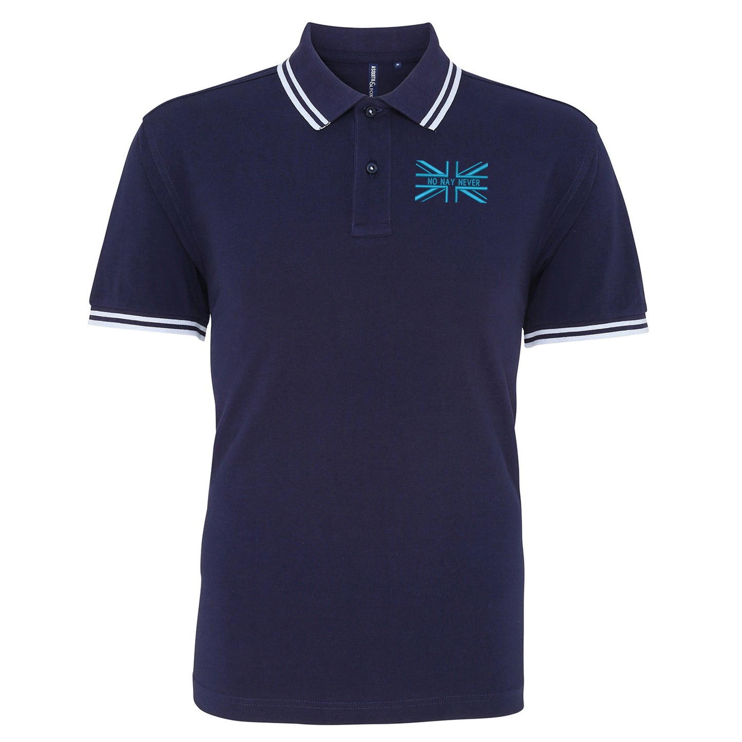 No Nay Never Union Jack Embroidered Tipped Polo Shirt