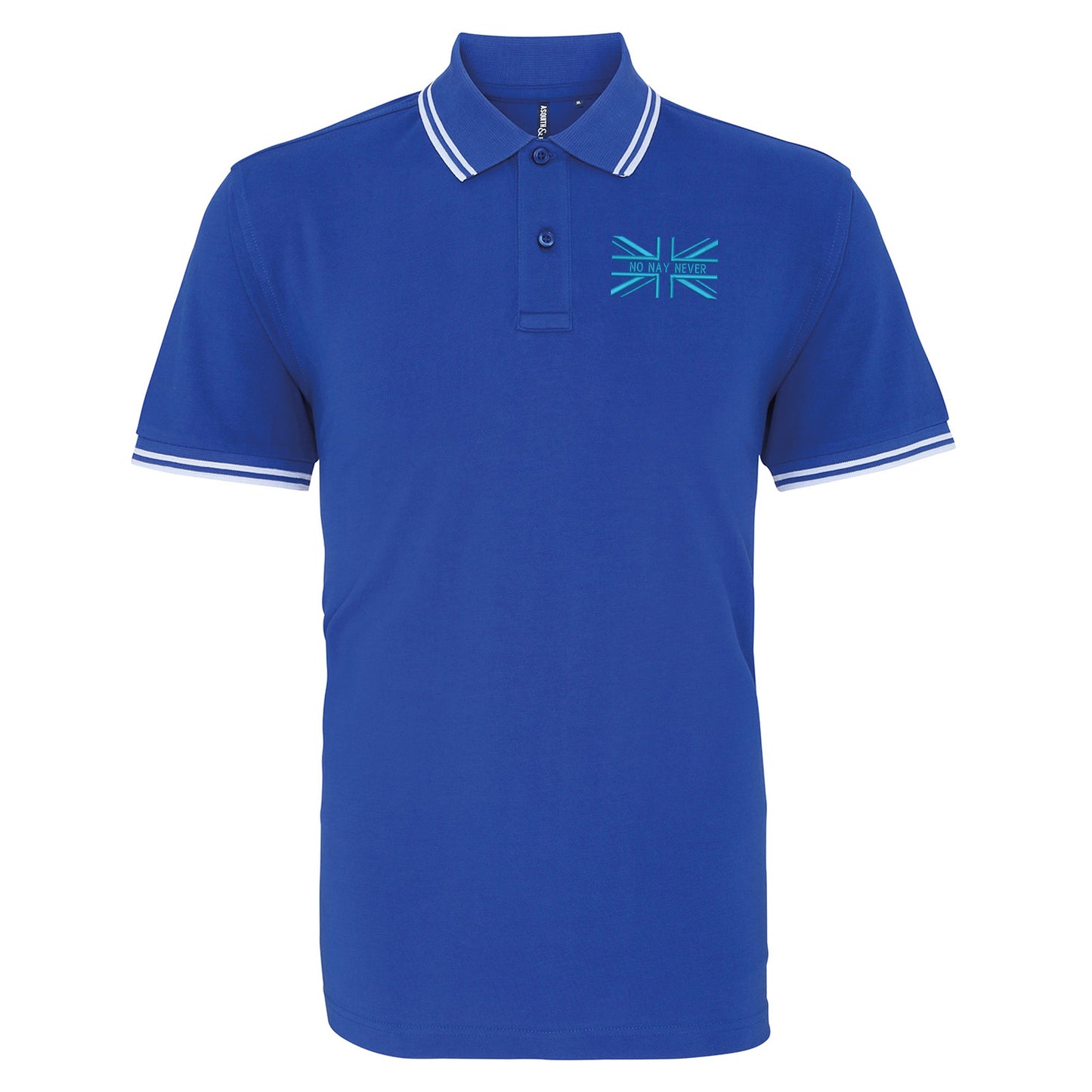 No Nay Never Union Jack Embroidered Tipped Polo Shirt