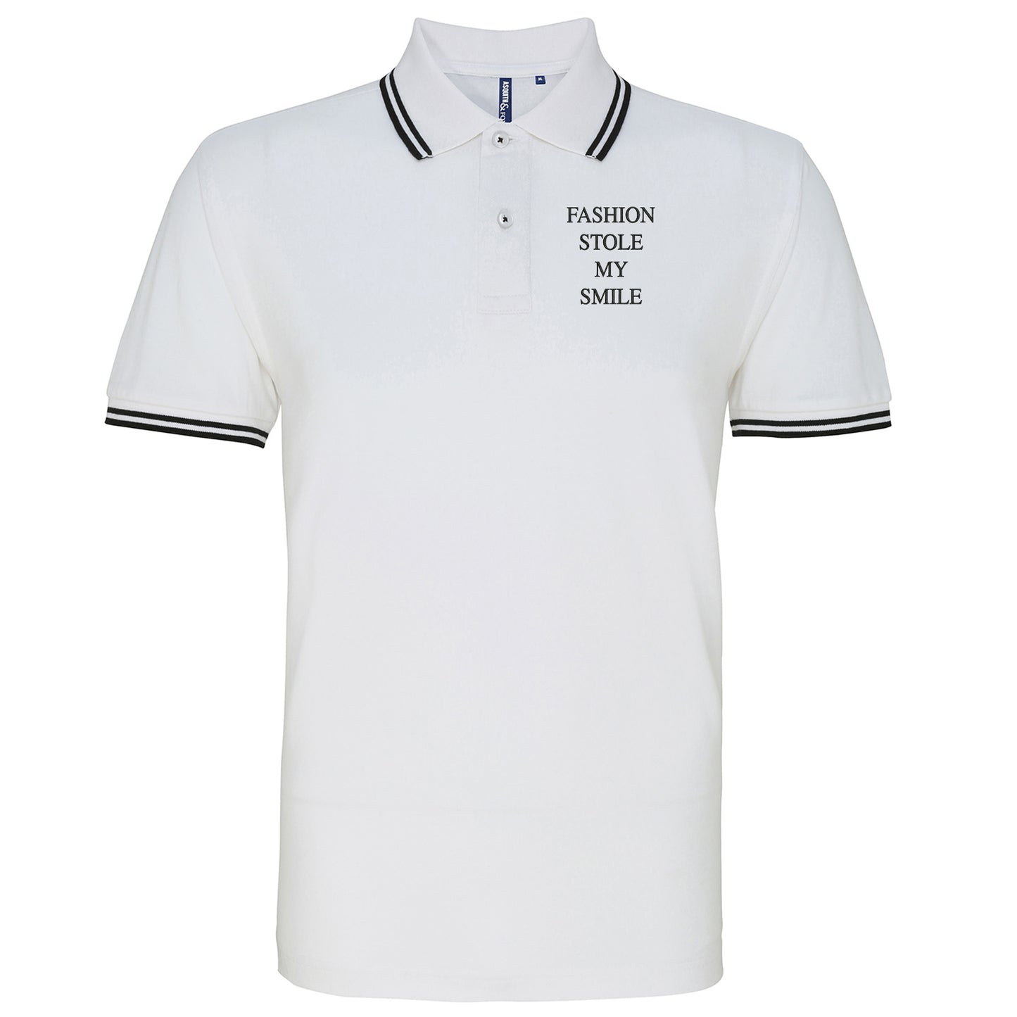 Fashion Stole My Smile Tipped Polo Shirt