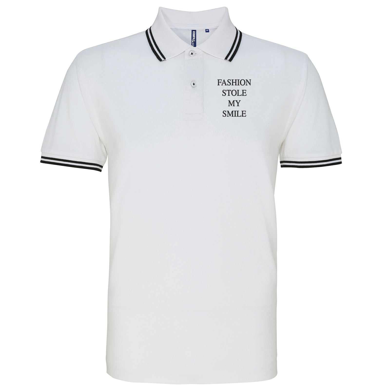 Fashion Stole My Smile Tipped Polo Shirt