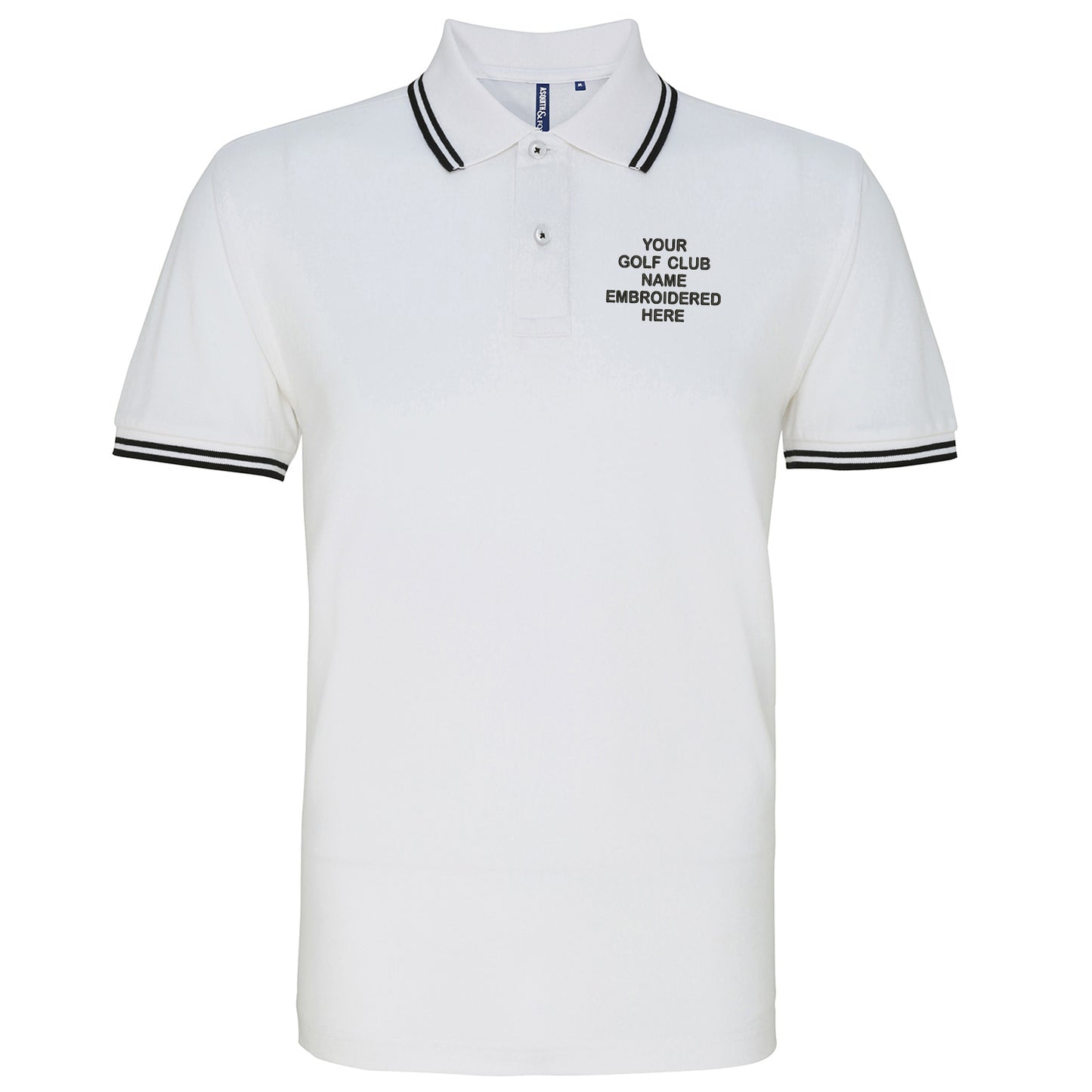 Personalised Golf Club Embroidered Tipped Polo Shirt