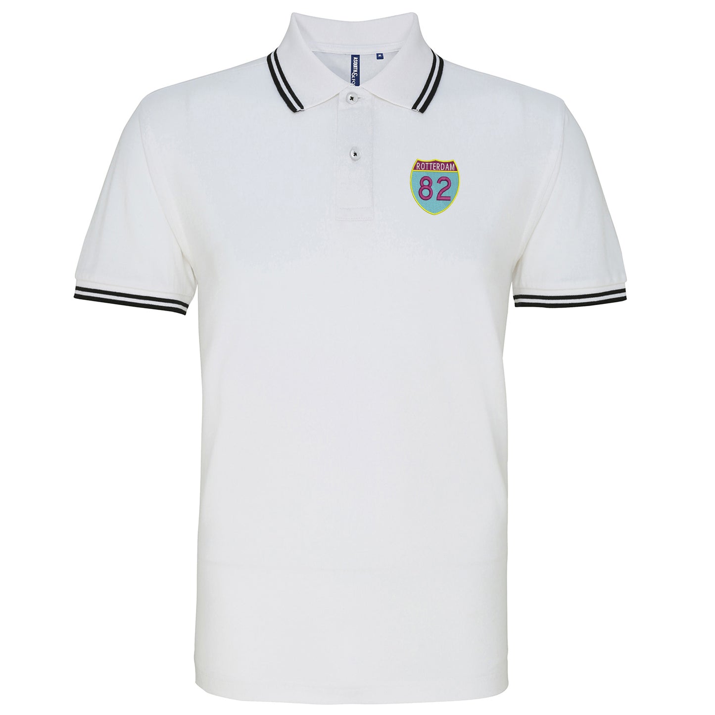 Retro Rotterdam 82 Embroidered Tipped Polo Shirt