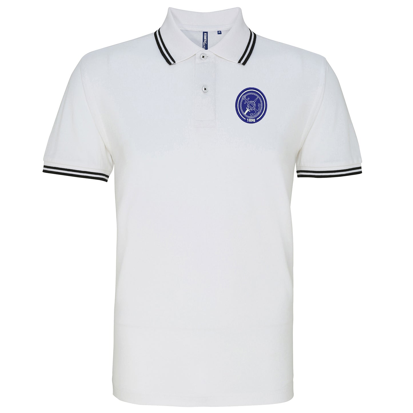 Retro Portsmouth 1898 Embroidered Tipped Polo Shirt