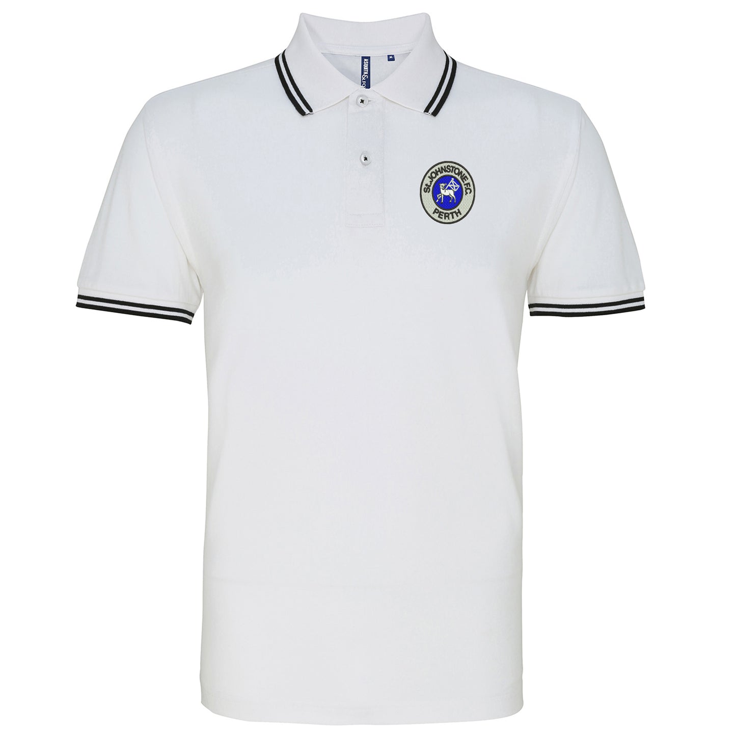 Retro St Johnstone 1980 Embroidered Tipped Polo Shirt