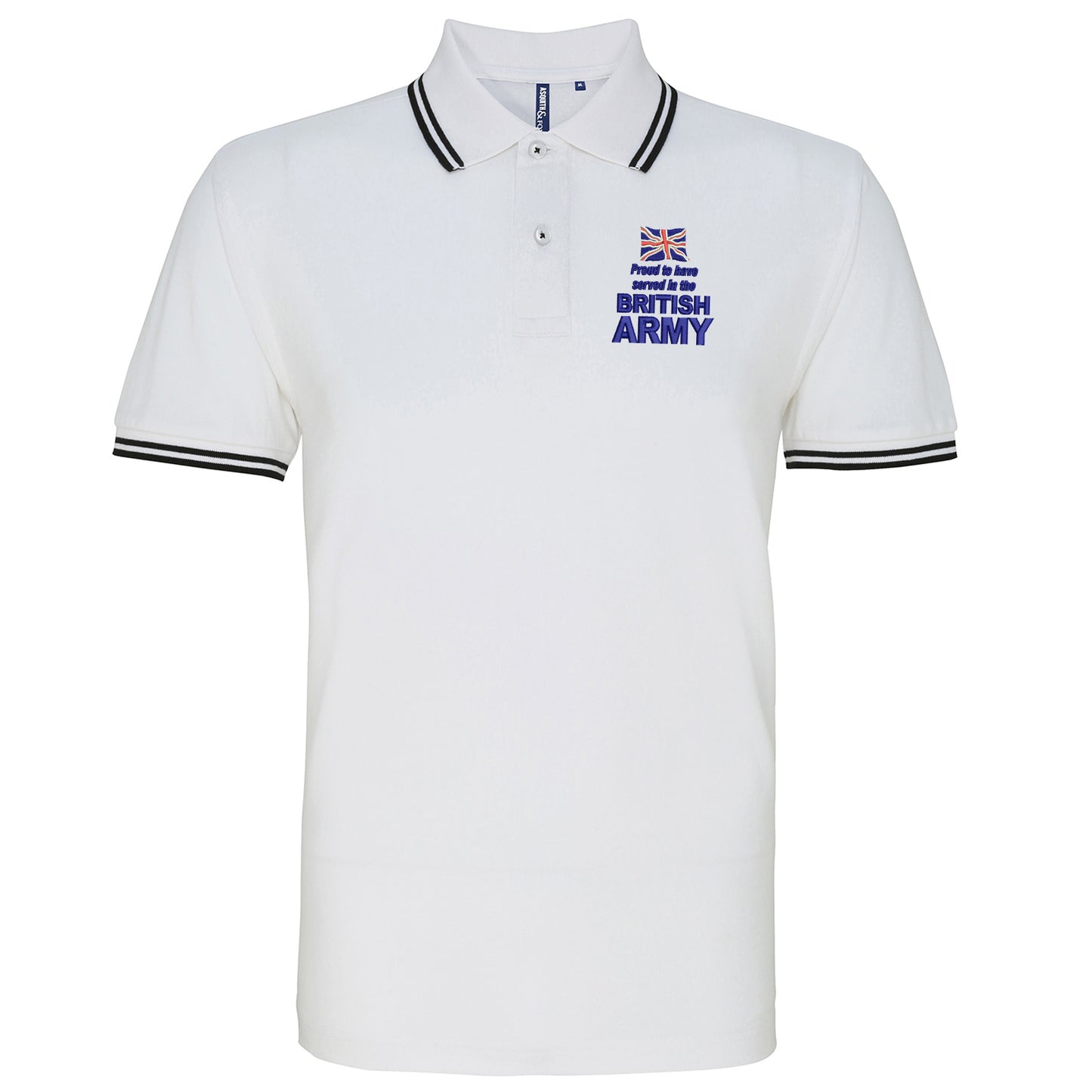 Proud to Have Served in The British Army Embroidered Tipped Polo Shirt