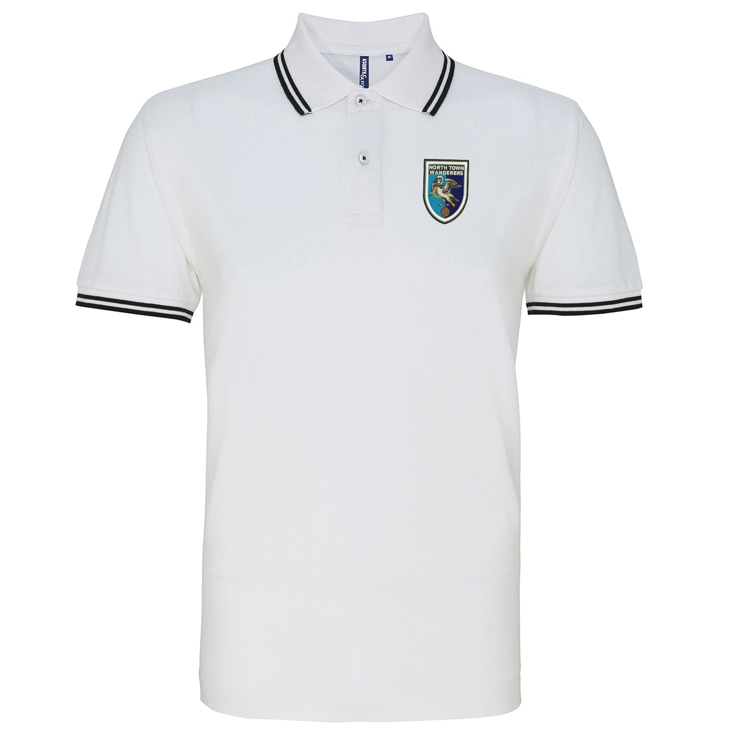 Retro North Town Wanderers Embroidered Tipped Polo Shirt