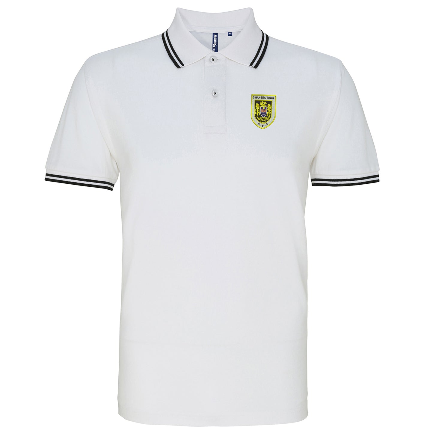Retro Swansea 1922 Embroidered Tipped Polo Shirt