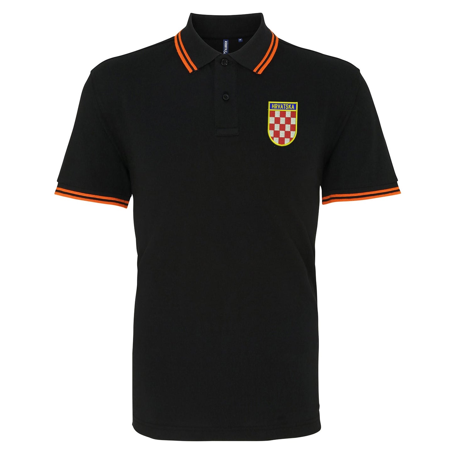 Retro Croatia 1960s Embroidered Tipped Polo Shirt