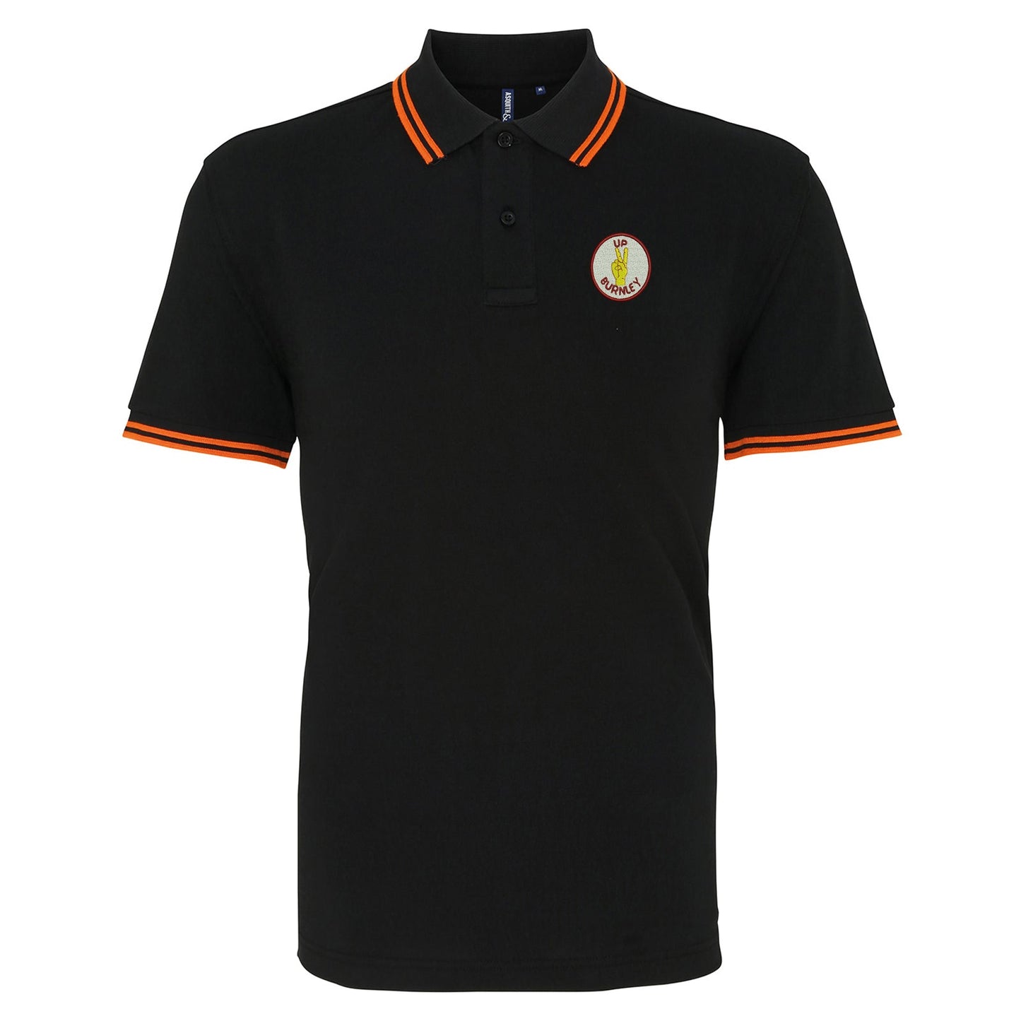 Retro Up Burnley 1972 Embroidered Tipped Polo Shirt