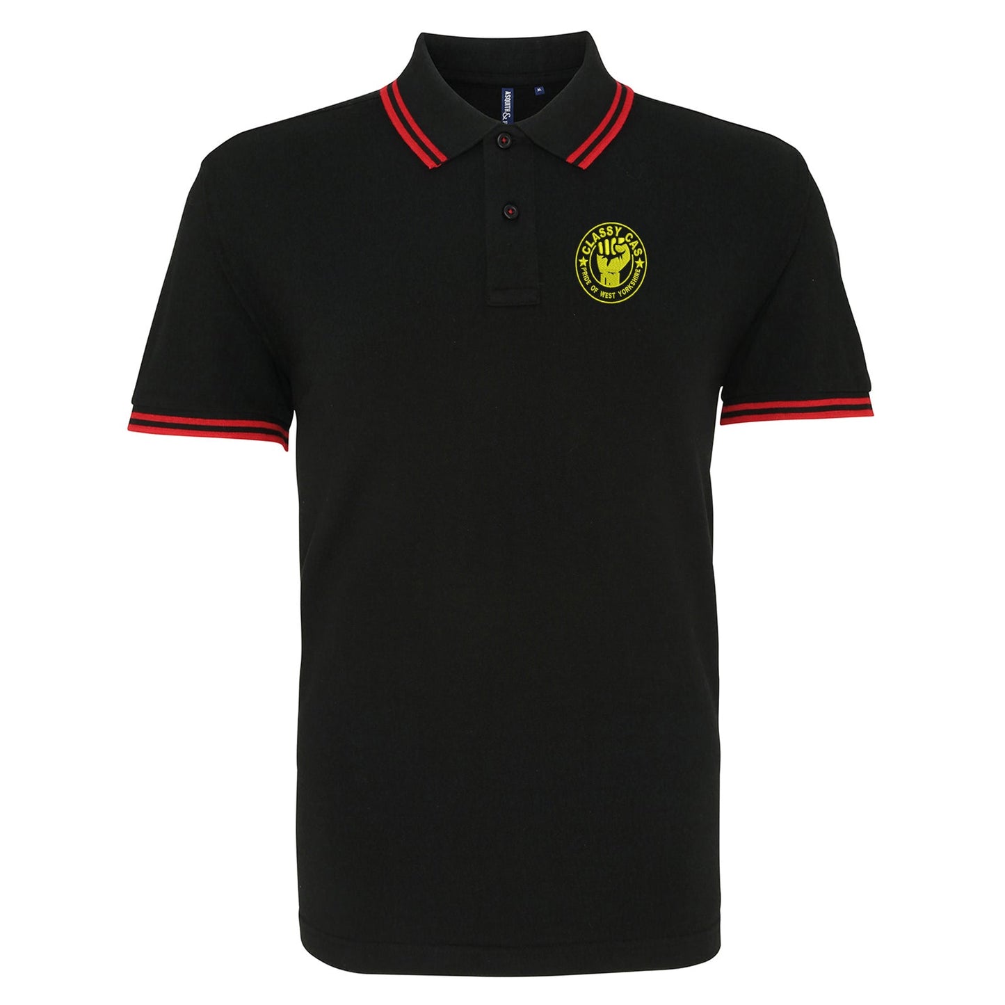 Classy Cas Pride of West Yorkshire Embroidered Tipped Polo Shirt