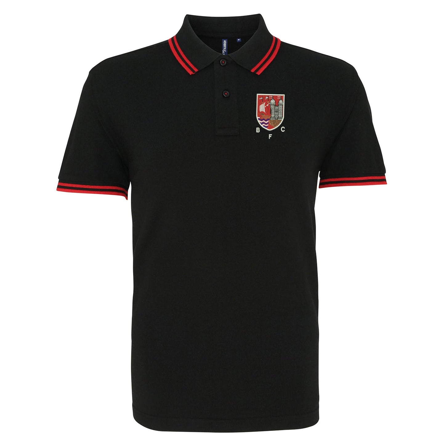 Retro Bristol Rugby 1980s Embroidered Tipped Polo Shirt